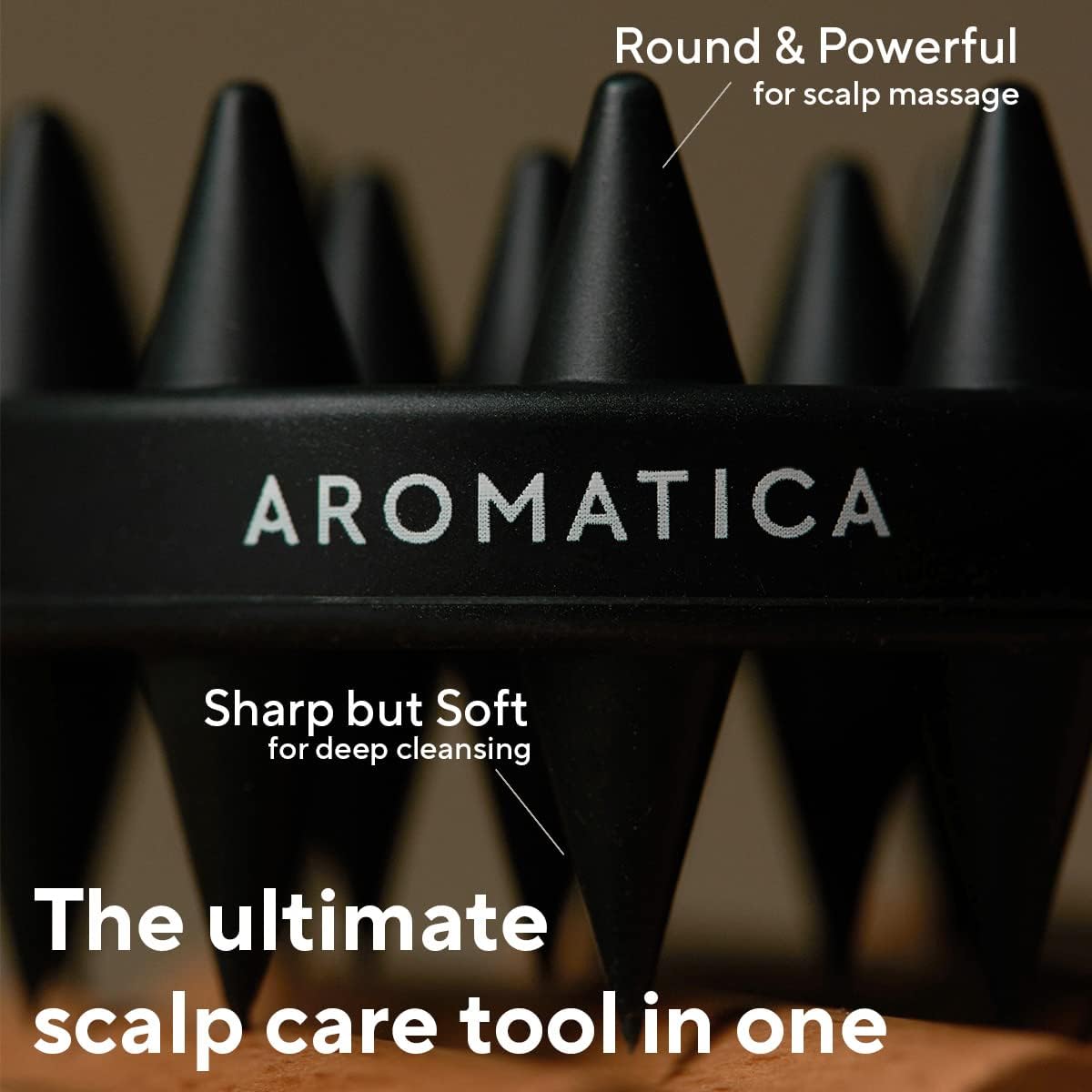 AROMATICA Dual-Sided Scalp Care Shampoo Brush - Silicone Scalp Massager Hair Growth, Scalp Scrubber & Exfoliator, Shampoo Brush for Shower Hair Wash and All Hair Types, Deep Cleansing Scalp Brush