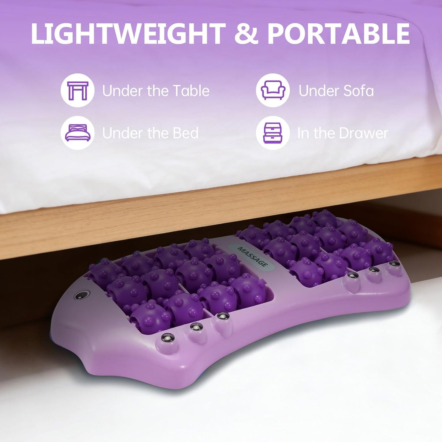Foot Roller Massager for Plantar Fasciitis Pain Relief, Large Size Under Desk Feet Massage, Manual Acupressure Tool, Eases Pain & Cold Feet, Boosts Circulation, Split Portable & Washable