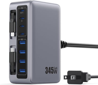 USB C Charger 200W USB C Charger Block,Upgraded GaN III 8-Port Fast Charging Station Hub,PD 65W Laptop Charging Adapter Compatible with MacBook Pro/Air,DELL,Steam Deck,iPhone 16/15/14,Galaxy S23/22