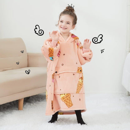 KFUBUO Wearable Blanket Hoodie for Adults Sherpa All Patterns Cat Oversized Sweatshirt Blanket with Pockets for Women