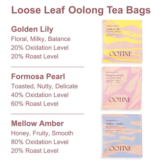 OOTINE Taiwan Oolong Tea Sampler Discovery Box – Single-Origin Loose Leaf Tea (3 Bestselling Flavors, 9 Pyramid Sachets) | Homegrown, Individually Wrapped, Multiple Infusions