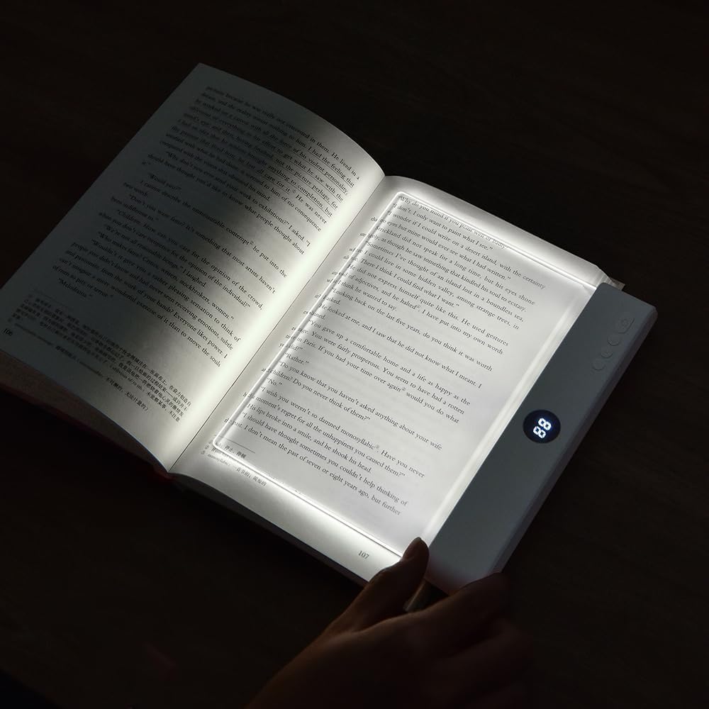Book Light for Reading in Bed at Night Flat Reading Lights, White