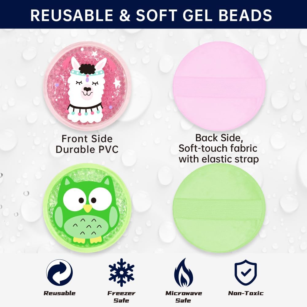 Gel Ice Pack for Injuries 2 Packs Cute Reusable Hot Cold Gel Packs