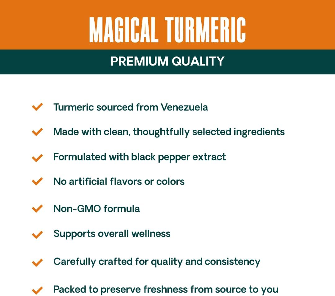 JESSICA WELLNESS Magical Turmeric Tea | Turmeric Powder Blend with Ginger, Black Pepper & Stevia | Turmeric Tea Drink Mix | Curcumin & Ginger Blend | 3.5 oz