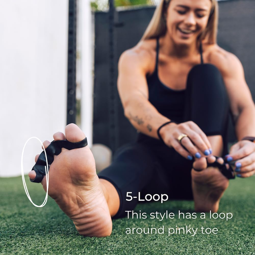 The Toe Spacer from Spacer Mobility, Recovery from the Ground Up, Correct Bunions, Plantar Fasciitis, & Correct Toes | Unisex Therapeutic Toe Spacer - Relieve Foot Pain and Tension | 4-Loop (4-Loop)