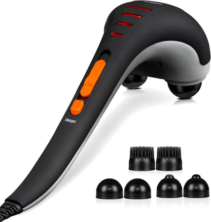 HANGSUN Handheld Neck Back Massager for Pain Relief Deep Tissue, Electric Double Head Percussion Massage MG460 for Shoulder, Leg, Foot, Muscles, Full Body, Corded, 2.3 lb