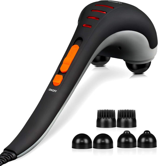 HANGSUN Handheld Neck Back Massager for Pain Relief Deep Tissue, Double Head Full Body Percussion Massage MG400 for Shoulder, Leg, Foot, Muscles