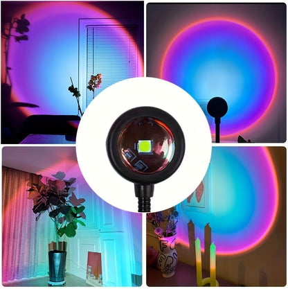 2Pcs Led Sunset Projection Lamp USB Night Light for Home Party and Bedroom Sunset Lamp Projector for Romantic Atmosphere Relaxation