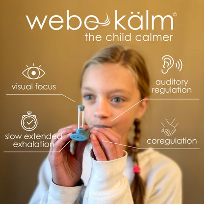Product Title: webe kälm: Sensory tool for calming with slow exhalation, visual focus, and auditory regulation. Supports mindfulness, stress relief, bedtime, and anxiety. (Blue)