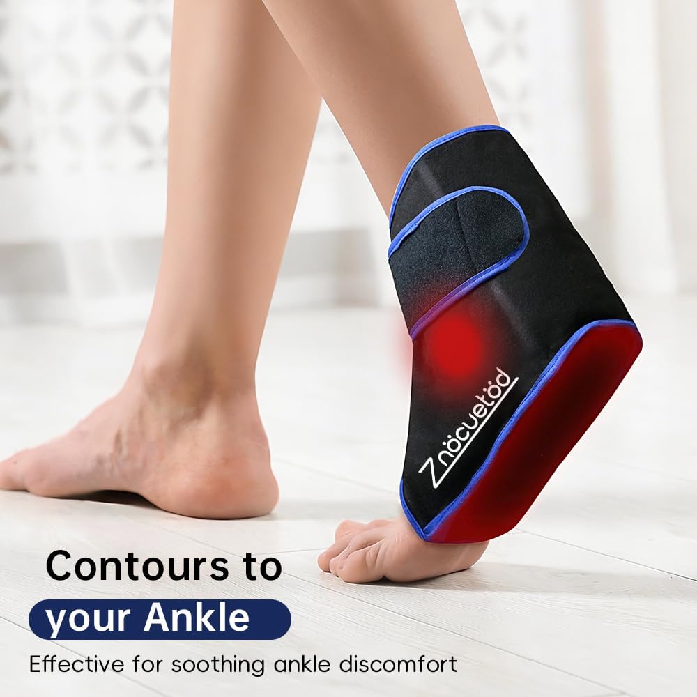 Ankle Ice Pack Wrap for Foot Heel Pain Relief Swelling Reusable Gel Ice Cold Packs Compression for Achilles Tendonitis Plantar Fasciitis Sprained Ankles Swollen Feet Surgery Recovery Heel Spur