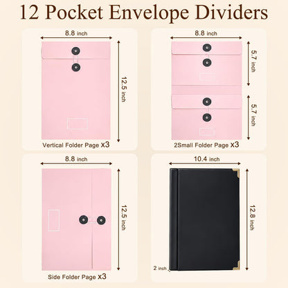 Document Organizer | in Case I Die Binder Organizer with Labels-Black+Pink