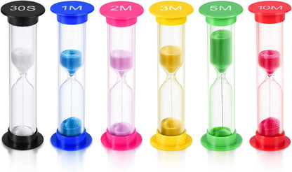 Sand Timer, KISEER Colorful Hourglass Sandglass Sand Clock Timers Set 30sec / 1min / 2mins / 3mins / 5mins / 10mins for Brushing Children's Teeth, Cooking, Game, School, Office