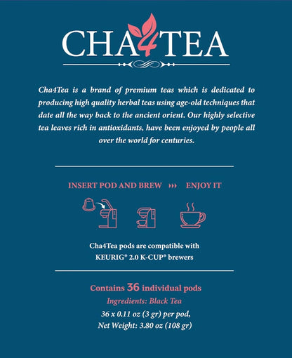 Cha4TEA 36-Count English Breakfast Tea for Keurig K-Cup