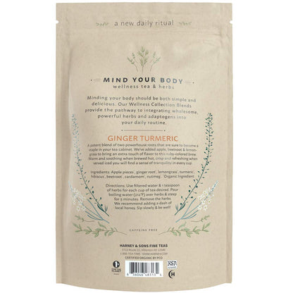 Harney & Sons Organic Ginger Turmeric Herbal Tea, Loose Leaf, 8 oz