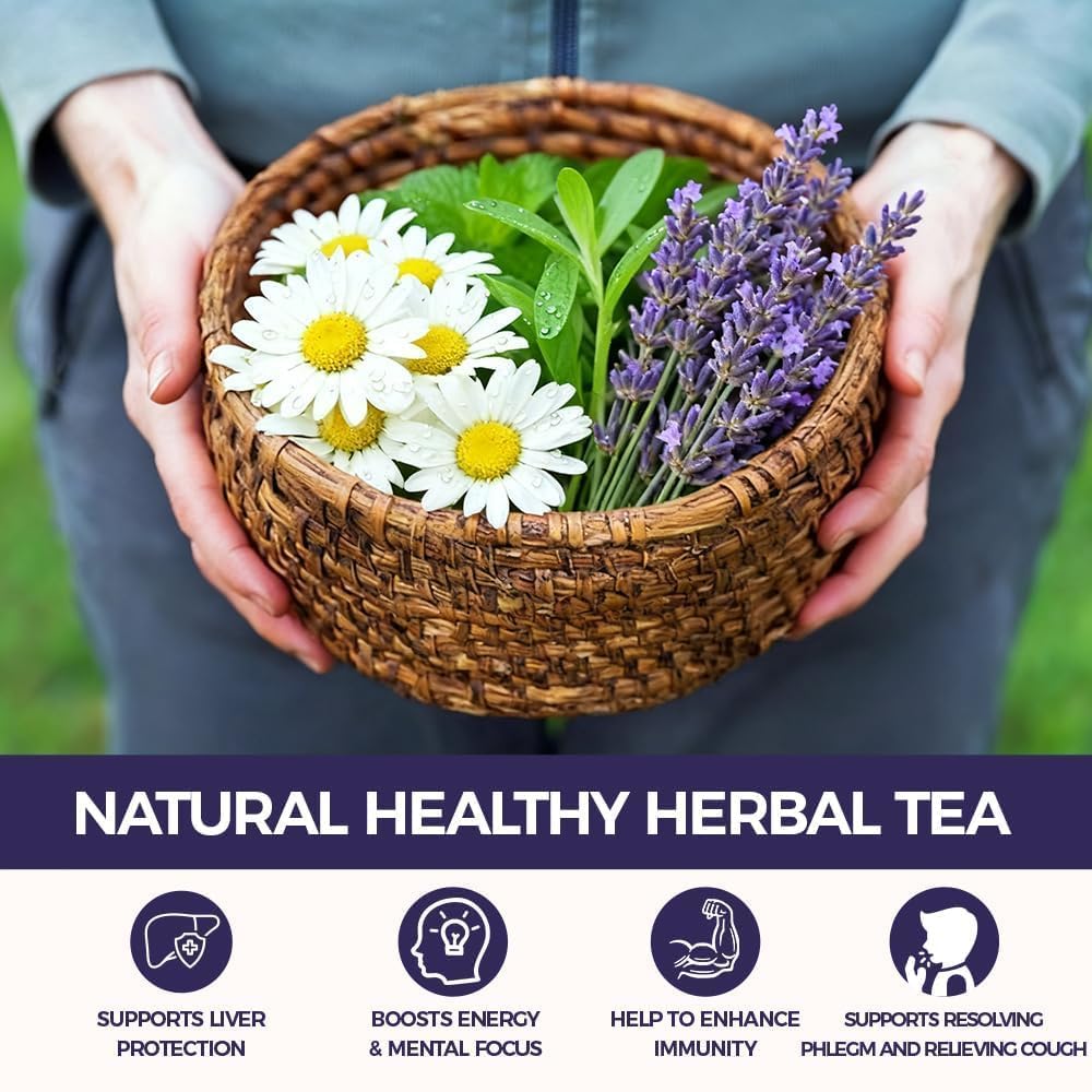 WOTIHA 60 Count Premium Chamomile Lavender Tea Bags - 100% Pure Flowers, Soothing Aroma, Supports Relaxation & Better Sleep, Caffeine-Free, Additive-Free, Sugar-Free, Vegan.Non-GMO
