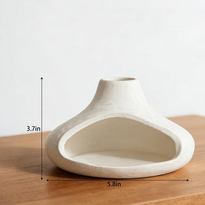 Ceramic Palo Santo Holder with Mini Chimney, Ash Catcher Incense Holder for Palo Santo Sticks, Sage Bundles, Incense Cones, Fireplace Style Smudge Bowl for Meditation, Yoga Home Decor(White)