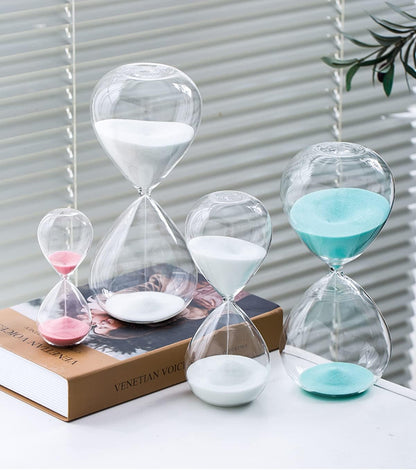 Hourglass, HoveBeaty Hand-Blown Sand Timer Set for Time Management 15 Minutes Durable Glass Construction (15 Min, Black)