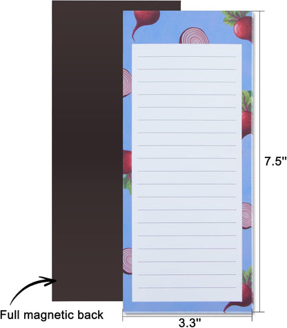 6 Pack Magnetic Notepads, Notepads Grocery List Magnet Pad for Fridge,Full Magnet Back Design Notepad for Grocery Lists, Shopping Lists, to-Do Lists(240 Sheets)