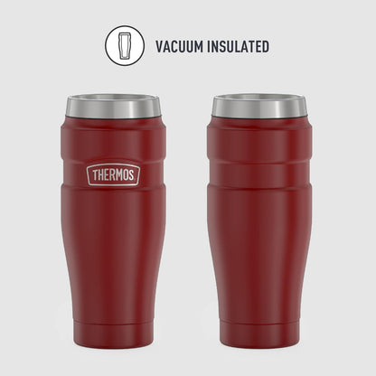 THERMOS Stainless King Vacuum-Insulated Travel Tumbler, 16 Ounce, Matte Steel