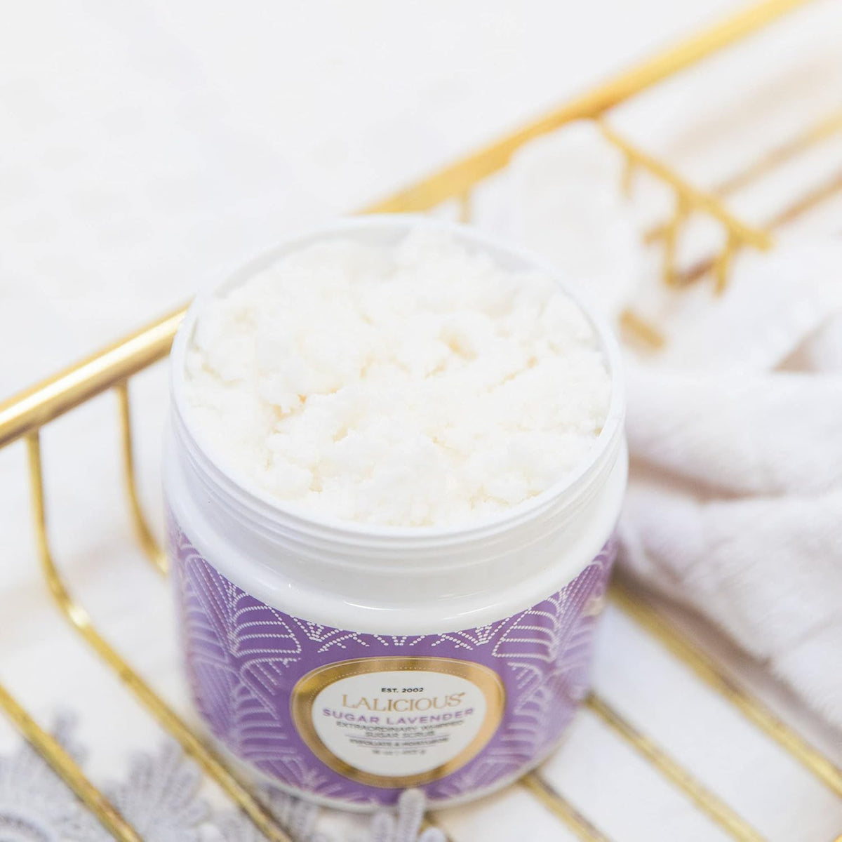 LALICIOUS Endless Summer Exfoliating & Moisturizing Body Scrub | Sugar & Coconut Oil | Pre-Shave Scrub for Ingrown Hairs & Razor Bumps | Gently Buffs & Smooths Sensitive Skin | No Parabens Large 16oz