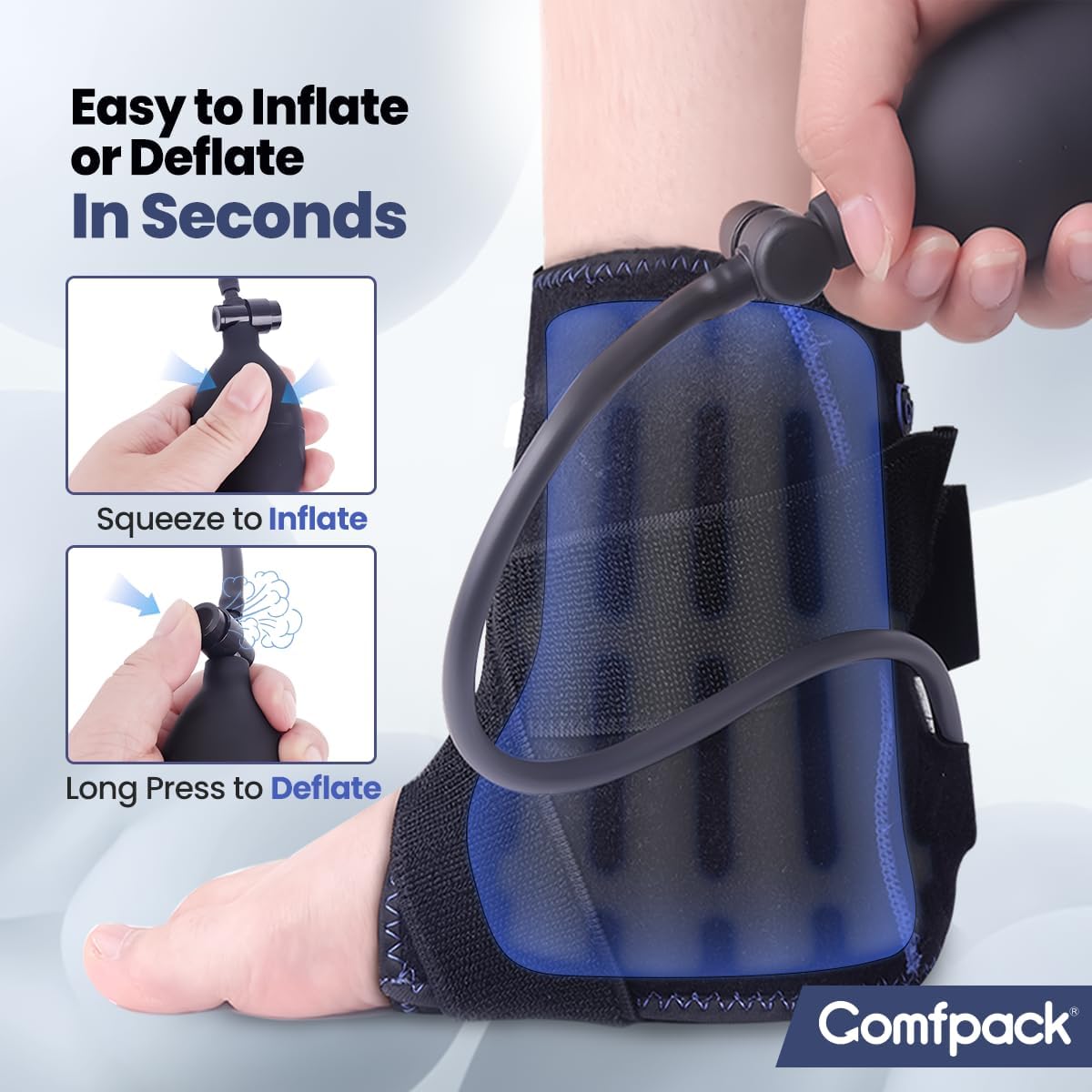 Comfpack Compression Ankle Ice Pack Wrap for Foot Pain Relief