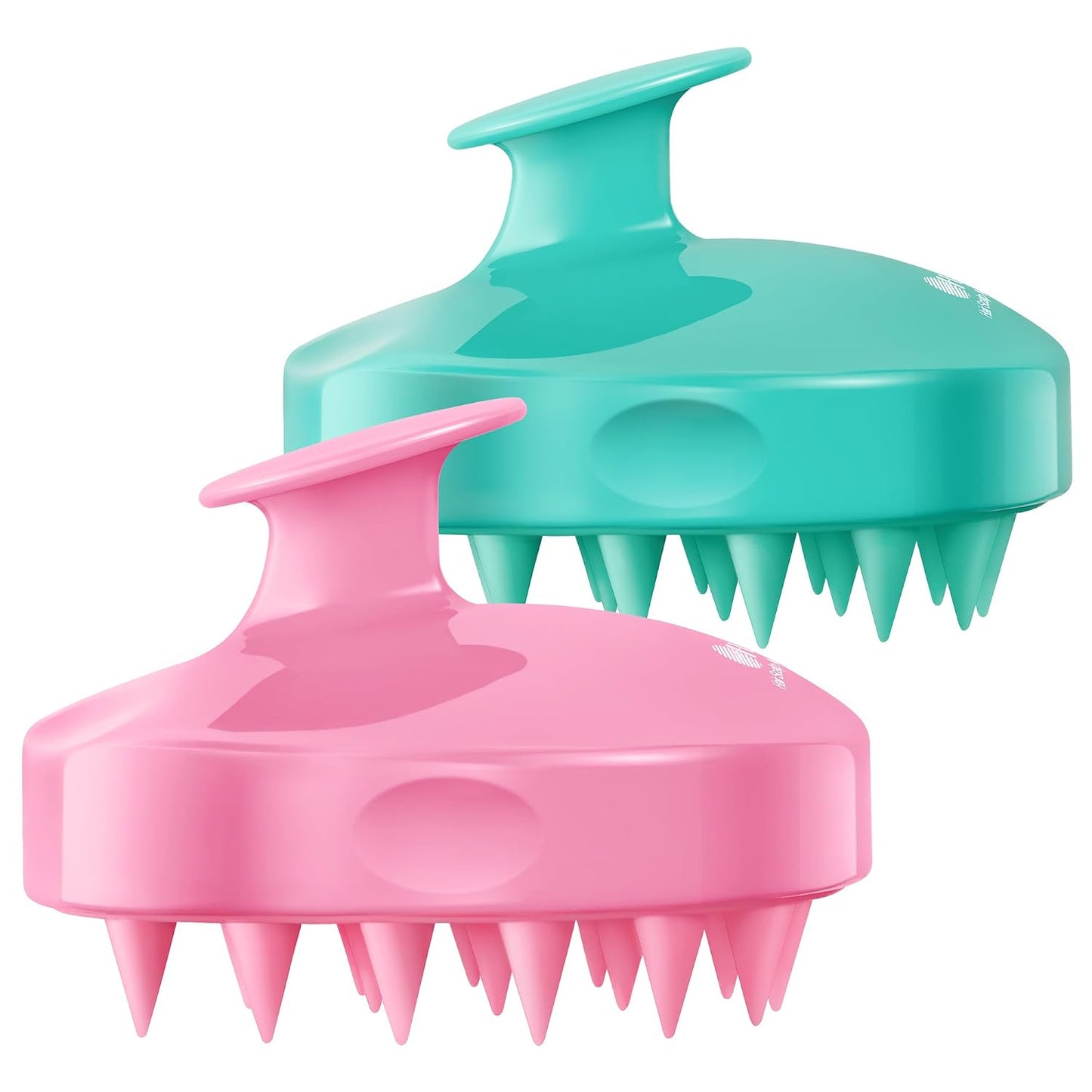 HEETA Hair Scalp Massager Shampoo Brush 2 Pack, Soft Silicone Bristles to Remove Dandruff, Waterproof Hair Scrubber for Both Wet Dry Use, Suitable for Men & Women (Green & Black)