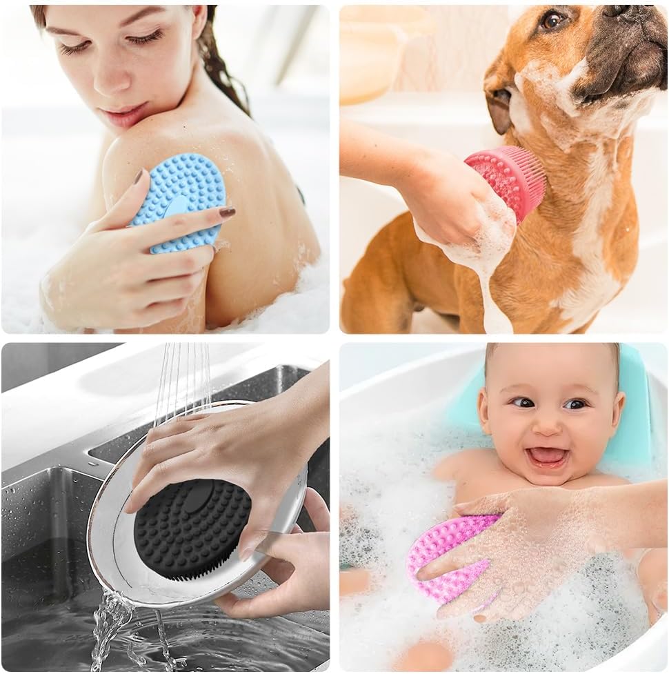 Silicone Body Scrubber, Exfoliating Body Scrubber Silicone, 3pack Soft Loofah Silicone Body Scrubbers for Use in Shower, Shower Scrubber for Body, Silicone Scrubber Men Women for All Skin