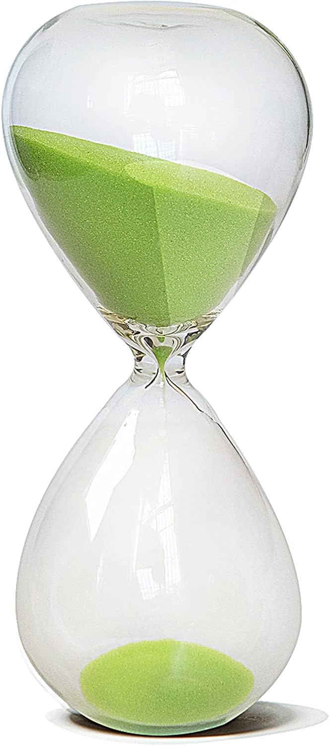 Hourglass, HoveBeaty Hand-Blown Sand Timer Set for Time Management 15 Minutes Durable Glass Construction (15 Min, Black)