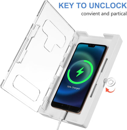 SHINEOFI Cell Phone Lock Box, Portable Phone Locker Case with 2 Keys, Transparent Mobilephone Jail Storage Box for Kids Students Adults Focus, Screen Self-control Timed Locking Container