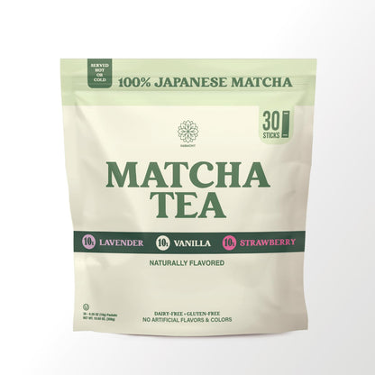 Harmony Premium Japanese Lavender Matcha Tea, 10 Sticks