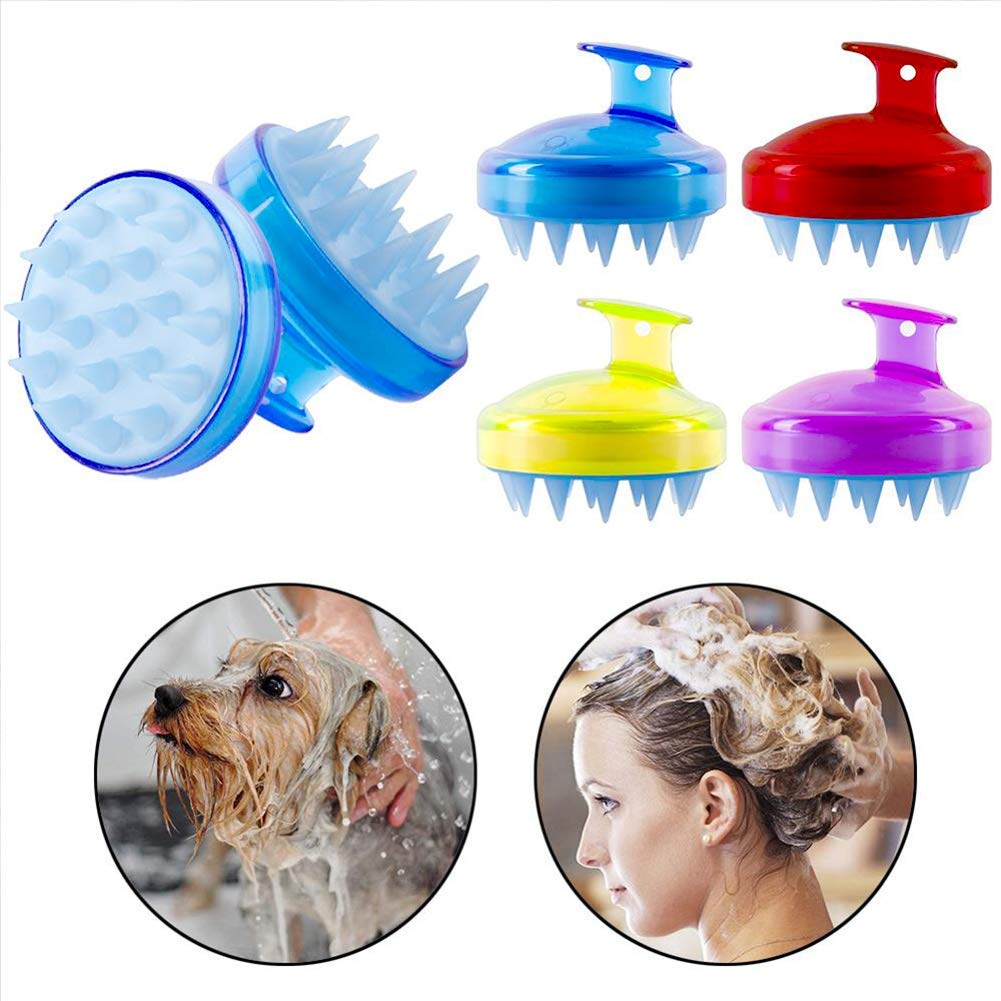 INVODA Scalp Massager Shampoo Brush Soft Silicone Bristles for Dandruff Removal & Hair Growth, Waterproof Wet/Dry Use, Men, Women & Pets