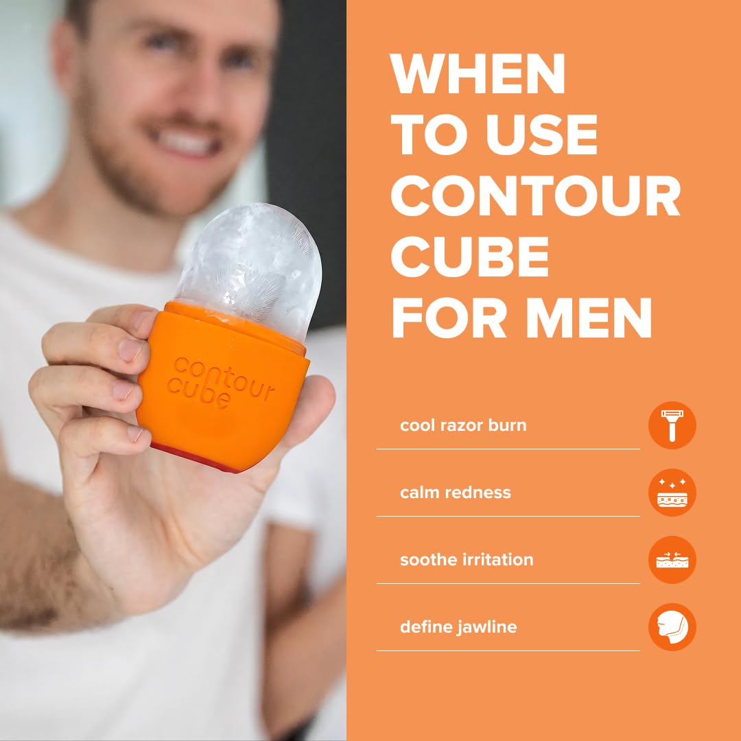 Contour Cube Original - Ice Roller for Sculpting & De-Puffing - Face Ice Roller & Massager with BPA-Free Silicone - Ice Mold for Face - Skin Care Tools for Daily Skincare (180ml) - Marble