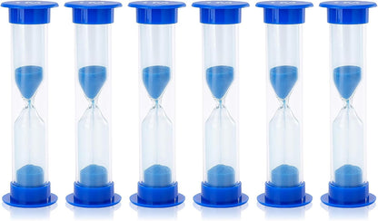I-MART 6 Pcs Plastic 1 Minute Sand Timer Sandglass Hourglass Sand Clock, Blue
