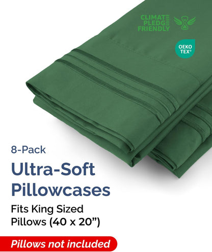 Standard Pillow Cases Set of 10 - Ultra Soft Hotel Quality Pillowcase Covers - Comfy, Cozy & Wrinkle Free - Shrink, Stain and Fade Resistant - Machine Washable Pillow Protectors - 10 Pcs Set - White - Colors B