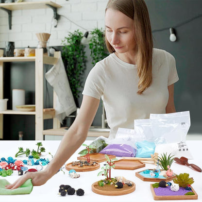 WEBEEDY Japanese Miniature Zen Garden Kit Miniature Ocean Beach Sandbox Decorations Mini Zen Garden Accessories for Christmas Home Office Desktop Decor Gift,Diameter 4/4.2/4.4"(10/10.5/11cm)