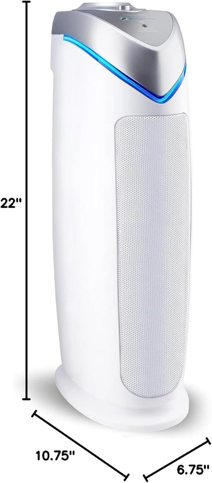GermGuardian HEPA Air Purifier - Large Room Air Purifier for Bedroom, Office, Dorm, and Home - Filters Pet Dander, Dust, Pollen, Smoke, Scents - AC4825E - 22" Tower - Gray
