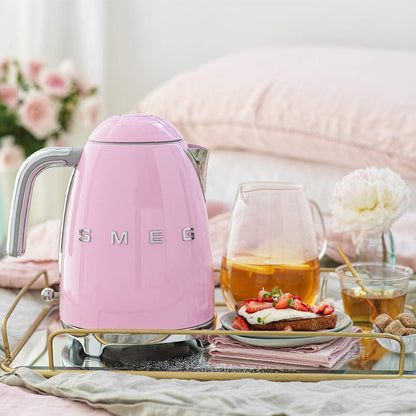 SMEG KLF03 Electric Kettle 1.7L (7 Cup), Retro Hot Water Boiler for Tea & Coffee, Fast Boiling, Auto Shut-Off, Soft Open Lid, 360° Swivel Base Countertop Kettle – Matte Champagne