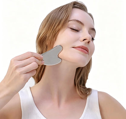 BYYDDIY Spherical Surface Stainless Steel Gua Sha Facial Tools, Metal Gua Sha for Face,Tighten Skin Massage, Guasha Beauty Tool for Body Eyes (W-s)