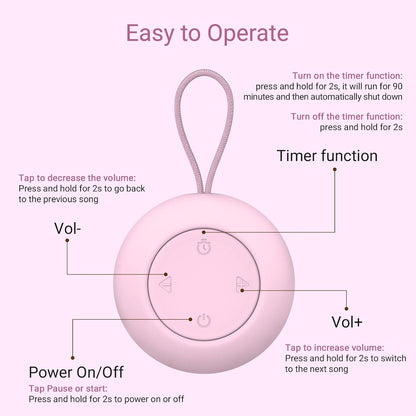 Portable Baby Sound Machine [White Noise for Babies Kids Adults][Timer Function][20 Soothing Sounds][Sleep Soother] 15 Hours Battery Life, Travel,Registry,Gifts,Shower,Clips on Baby Stroller