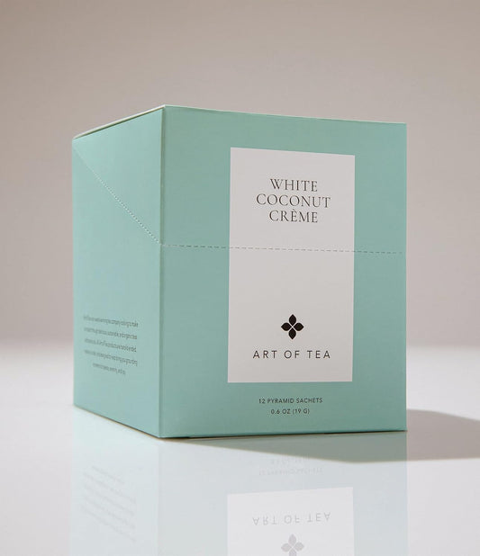 Art of Tea | Organic White Coconut Crème | 12 Count Sampler Box Assortment | Premium Caffeinated Organic White Tea Variety