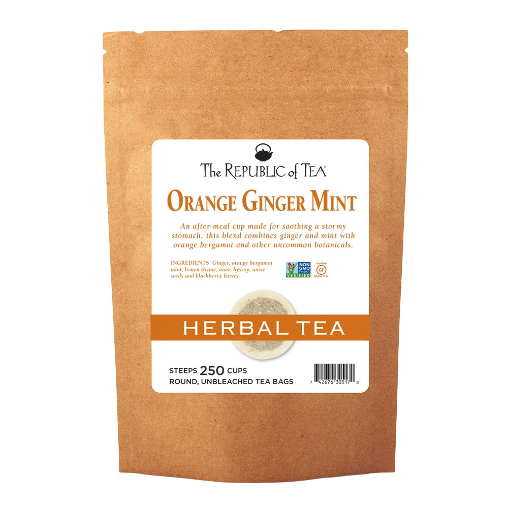 The Republic of Tea - Orange Ginger Mint Herbal Tea, 36 Tea Bag, Tin | Caffeine-free
