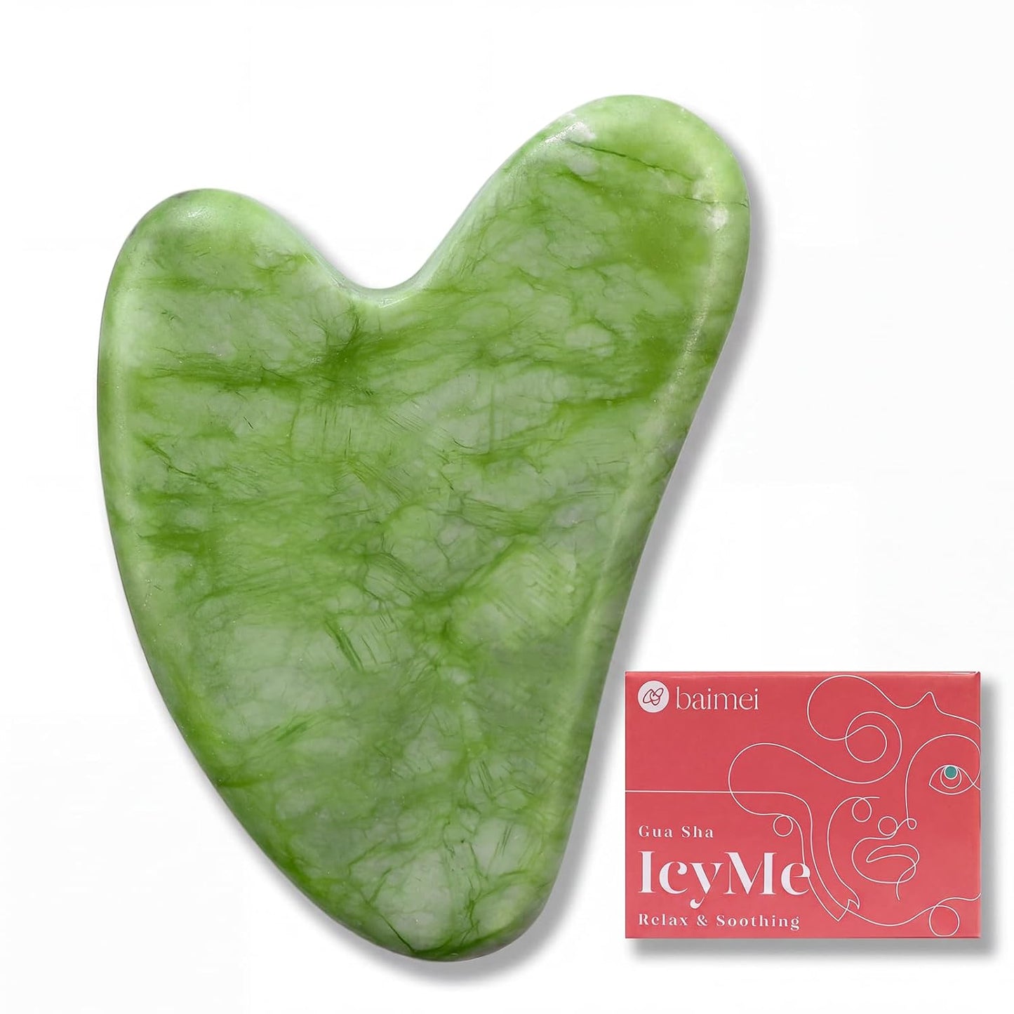 BAIMEI IcyMe Gua Sha Facial Tool for Self Care, Massage Tool for Face and Body, Relieve Tensions,Reduce Wrinkles and Redness, Skin Care Tools for Men Women - Rose Quartz