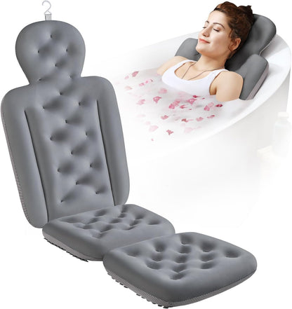 Full Body Bath Pillow for Bathtub, Thick Bathtub Cushion, Luxury Tub Pillow for Bath for Headrest Neck and Back Support White 51" x 16"