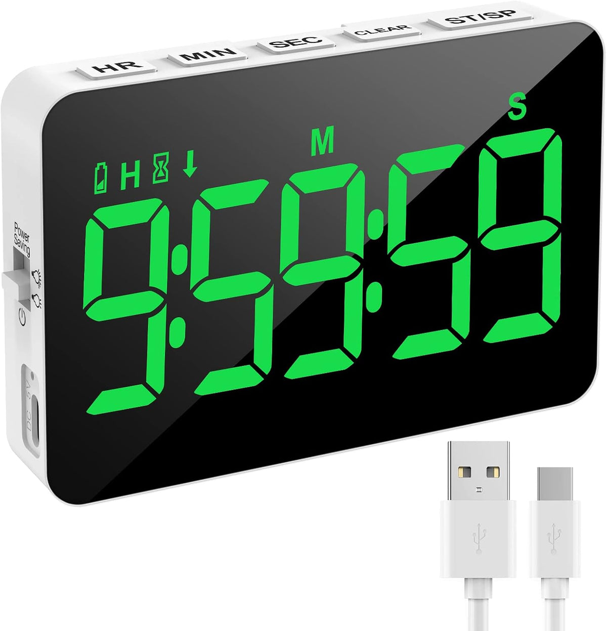 Samshow Rechargeable Digital Kitchen Timer, Ice Blue, 5 Inch