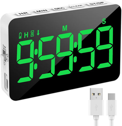 Samshow Rechargeable Digital Kitchen Timer, Ice Blue, 5 Inch