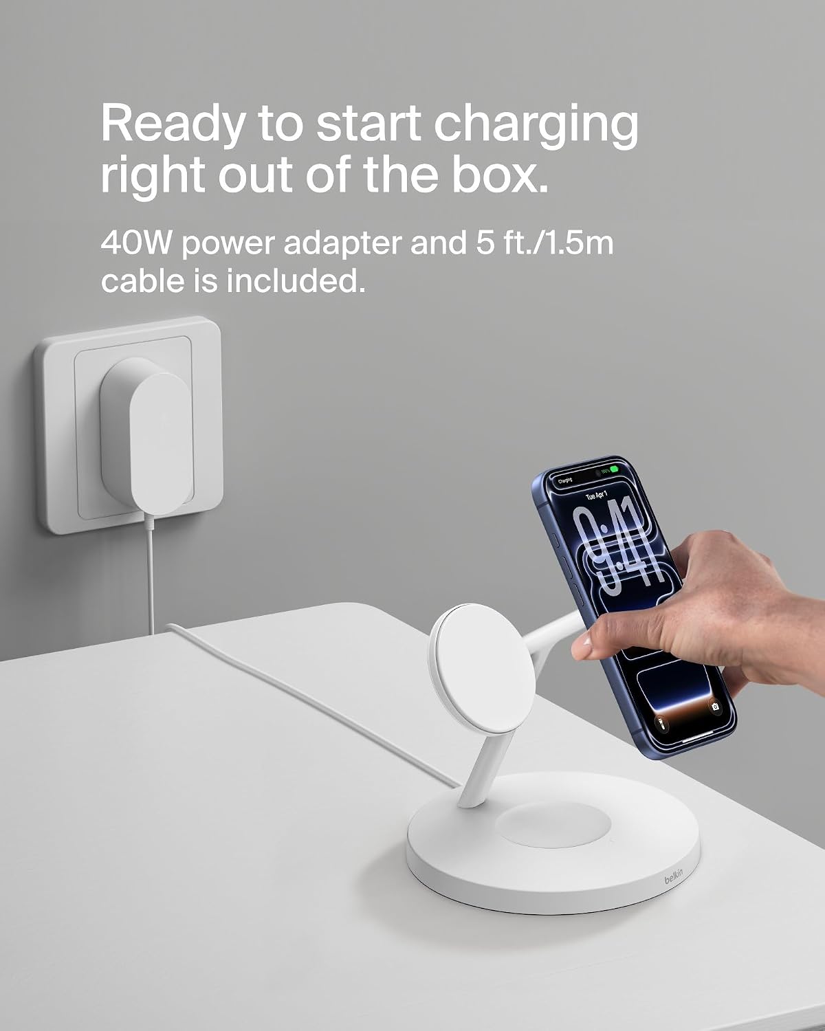 Belkin Qi2 15W Wireless Charging Station, 3 in 1 iPhone Charger