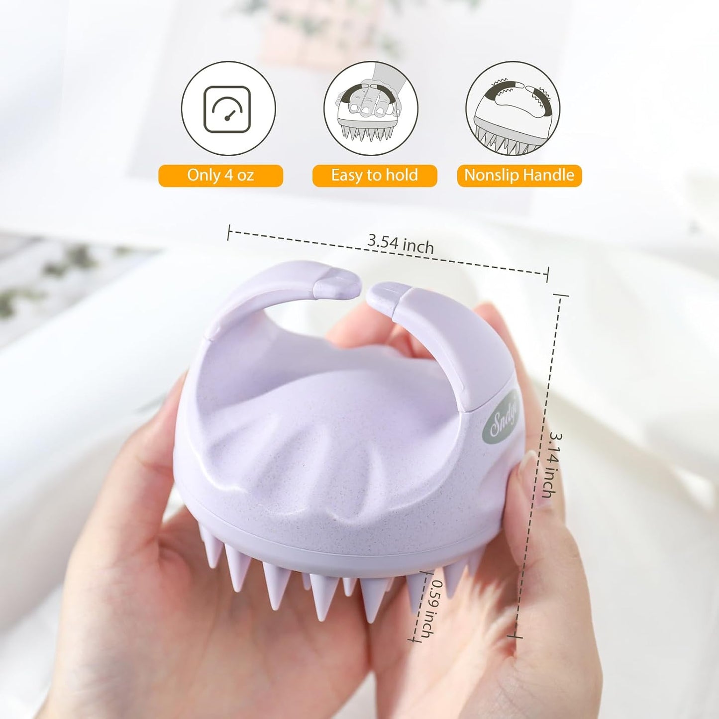 Sndyi Scalp Massager Shampoo Brush, Scalp Scrubber with Soft Silicone Bristles, Scalp Exfoliator for Dandruff Removal, Scalp Massager for Hair Growth, Wet Dry Hair Brush for Scalp Care, Green