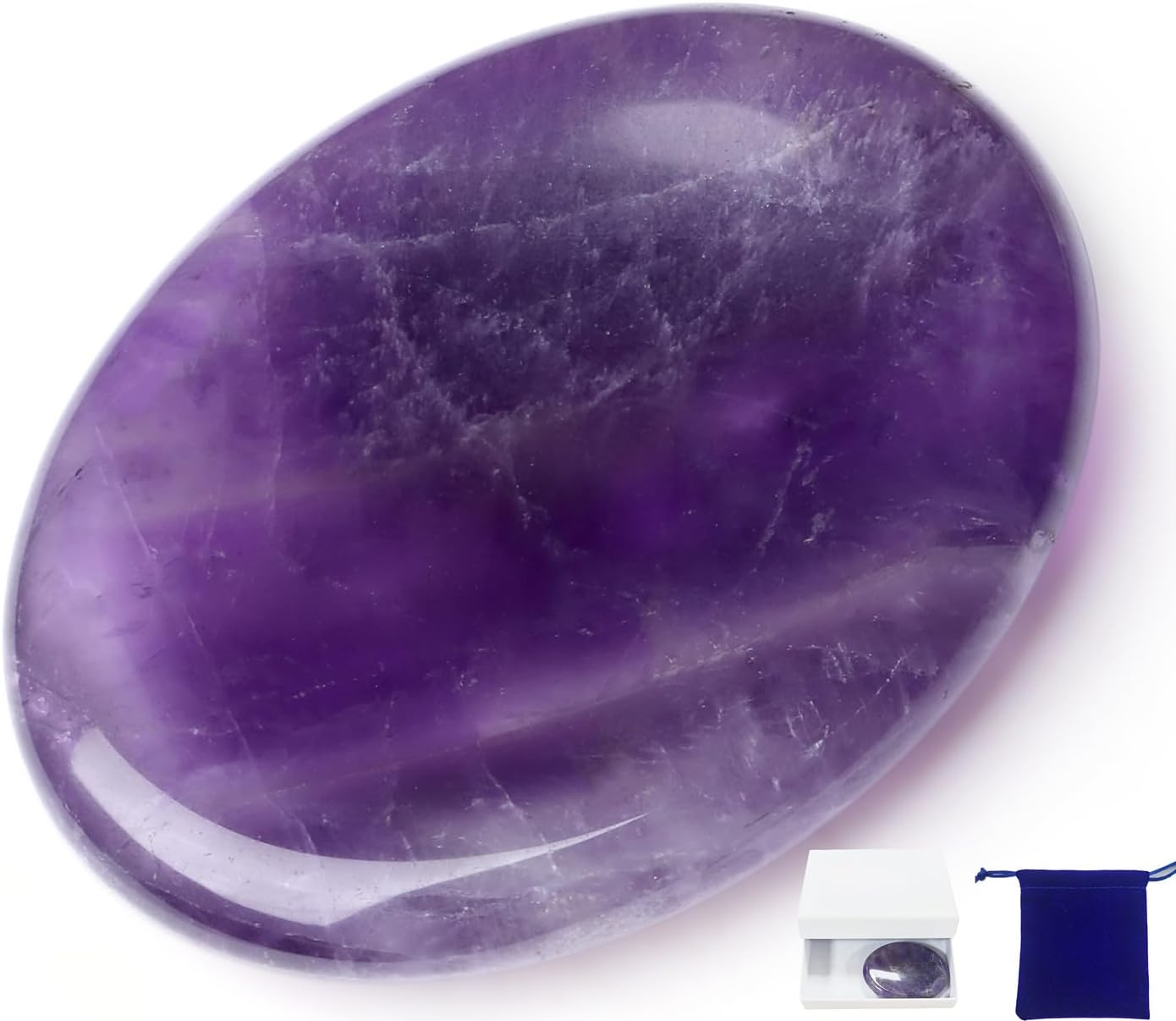 Worry Stone Crystals and Healing Stones Anxiety Fidgets Natural Meditation Accessories 7 Chakra Thumb Sensory Mental Health Depression Stress Anxiety Relief Items Mother's Day Gifts for Women