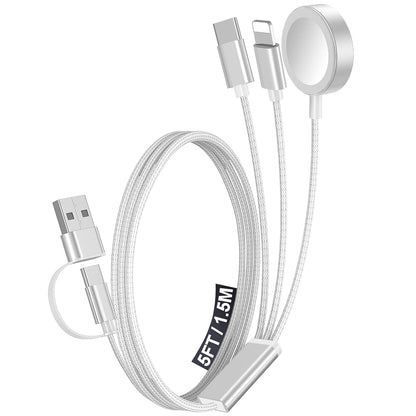 Travel Essentials for Apple Watch Charger,3-in-2 Multi Charging Cable