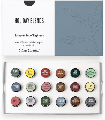 Edens Garden Top Essential Oil Blends Sampler 18 Set – 100% Pure Therapeutic Grade, Natural, Undiluted Aromatherapy Scents for Diffusers & Humidifiers – Wellness Gift for Men & Women, .92 ml/ 18 Pack